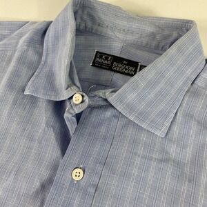 Ike Behar Shirt Mens 16.5 33 Plaid Button Up Long Sleeve Bergdorf Goodman USA